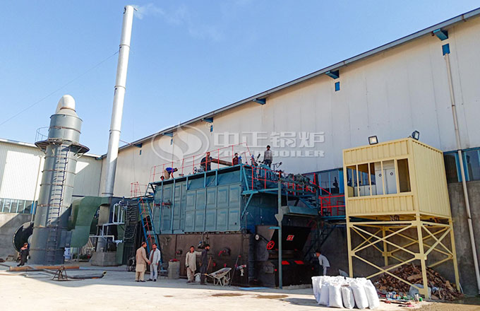 15噸SZL系列燃煤鏈條爐排蒸汽鍋爐項目出口阿富汗